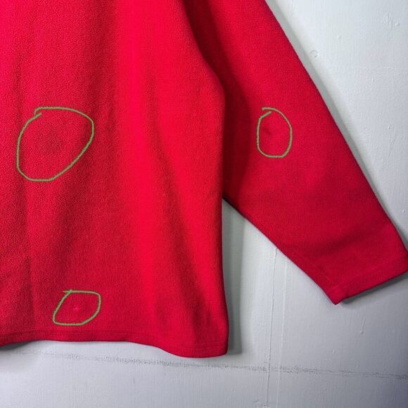 VTG Tommy Hilfiger Jeans Red Fleece 1/4 Zip Pullover Jacket Sweatshirt Mens Sz L - Picture 12 of 12